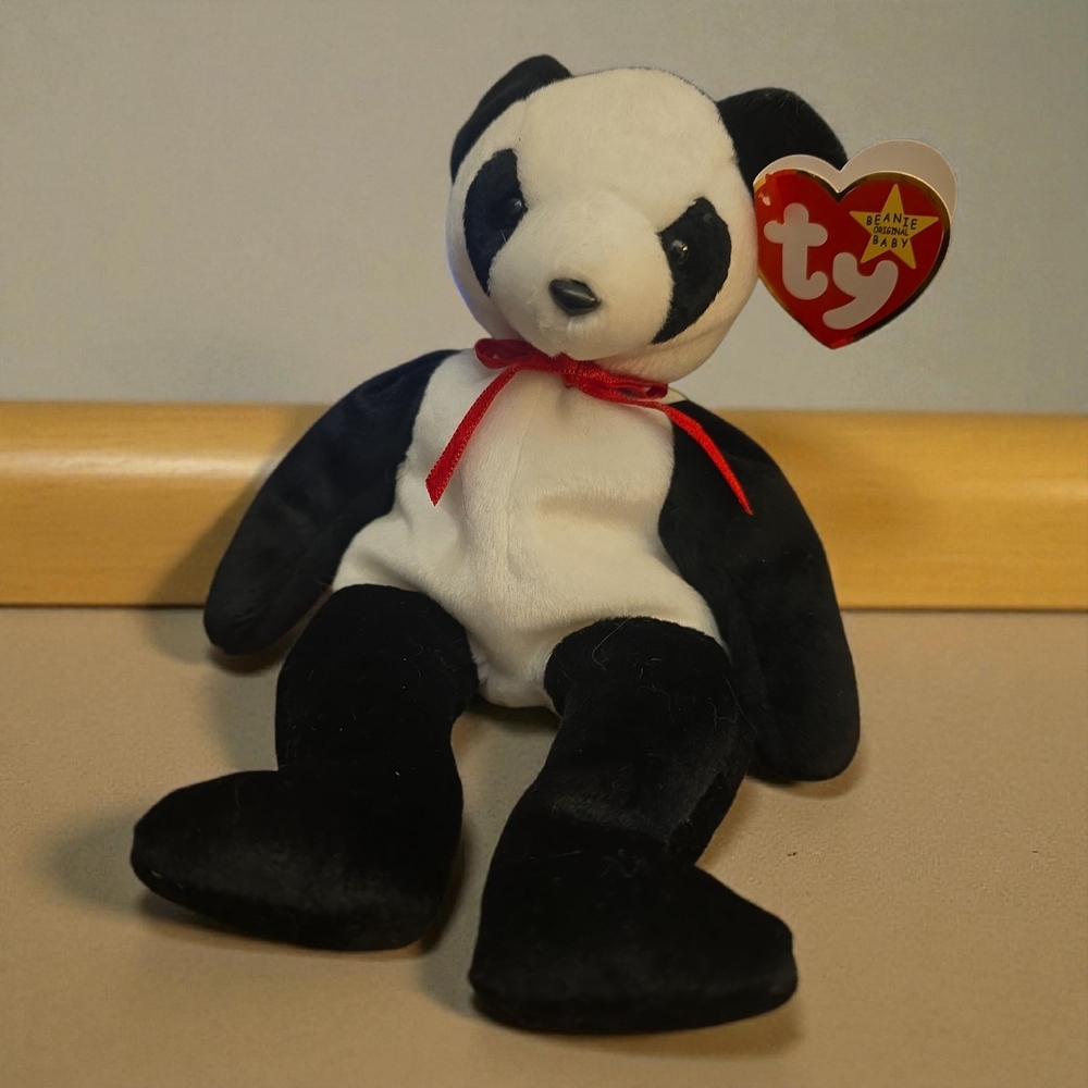 BOGO Ty Panda Plush "Fortune" - Classic Black‎ and White